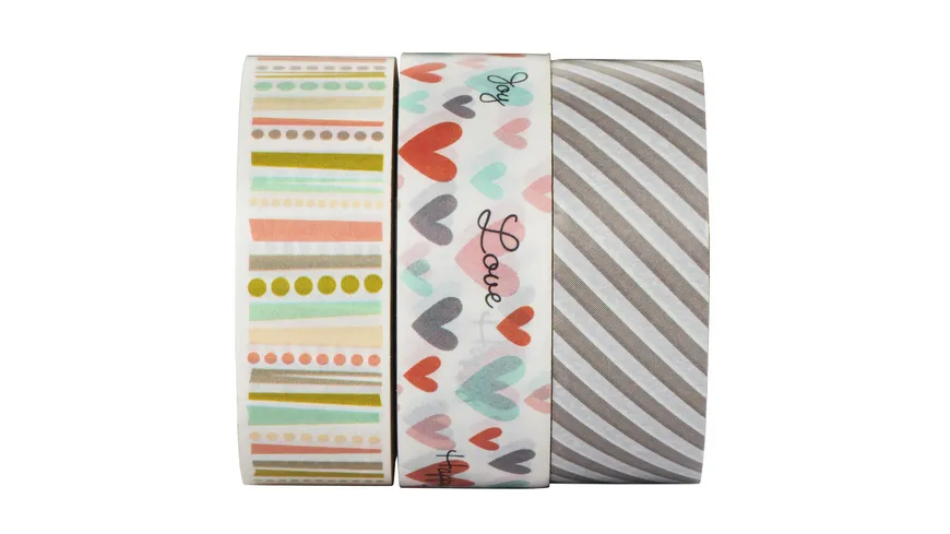 Masking Tapes 1,5x500 cm, verschiedene Motive in 3er-Sets