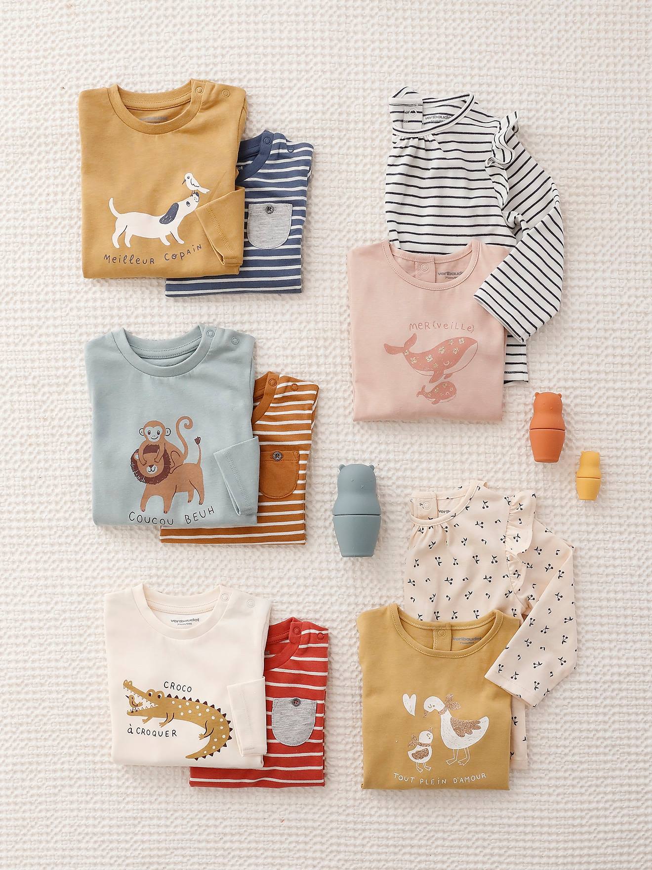 Lot de 2 T-shirts basics bébé manches longues jaune pâle
