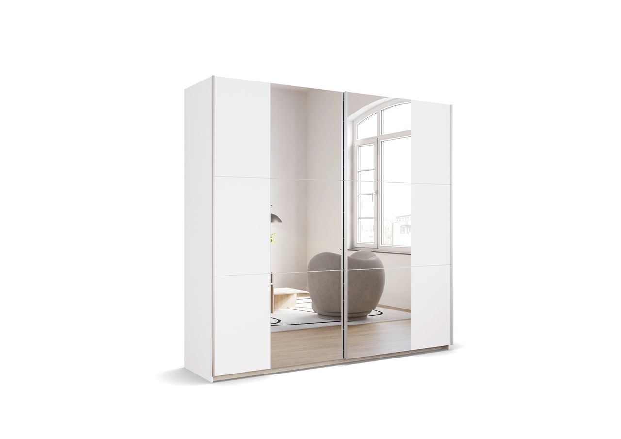 Rauch Möbel rauch Kleiderschrank Schwebetürenschrank Kronach 2-türig mit Spiegel 218 cm Breit