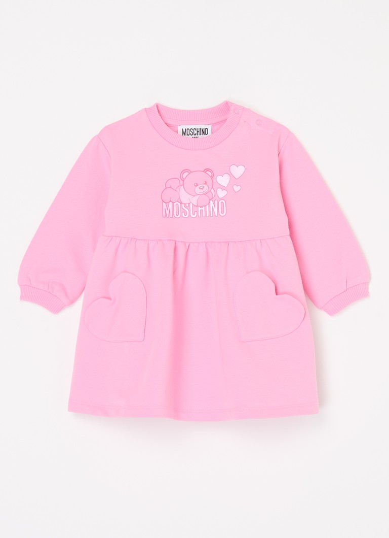 Rochie tricotată cu imprimeu al logo-ului Moschino