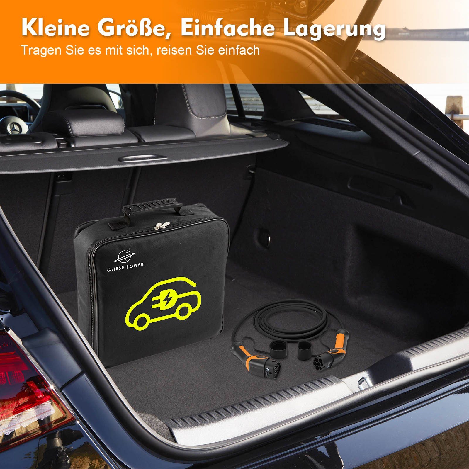 GLIESE Elektroauto-Ladestation Typ 2 Ladekabel 3 Phasig 5m