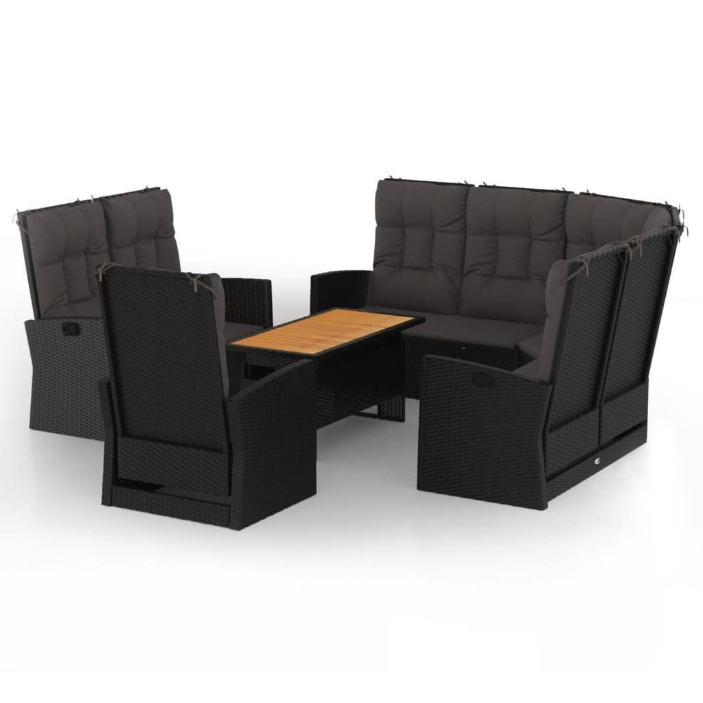 DOTMALL Gartenlounge-Set (4-tlg), mit Ecksofa,Bank,Sessel,Tisch, inkl. Auflagen, Alu/Polyrattan