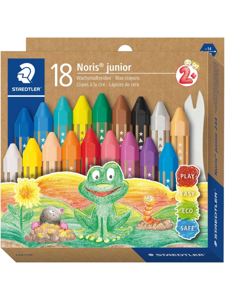 Staedtler Wachsmalkreide Noris junior 224 Packung mit 18 Farben günstig kaufen onesize