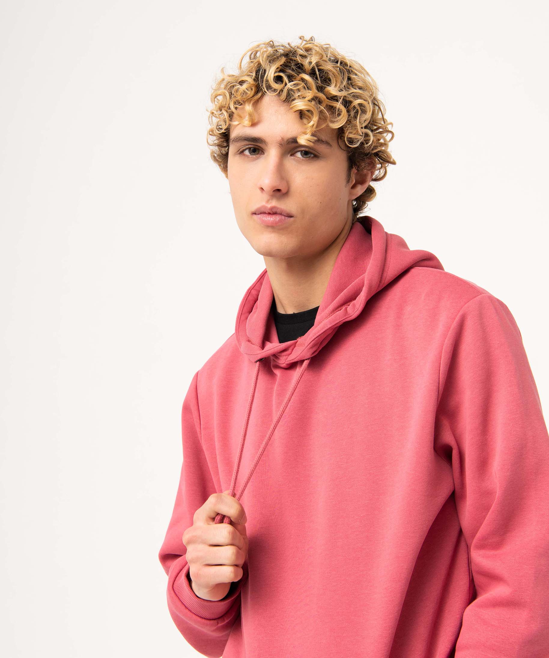 Sweat homme à capuche intérieur molletonné rose | GEMO