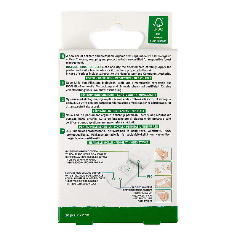 Valmed PLaster 20 stk organisk bomull Valmed
