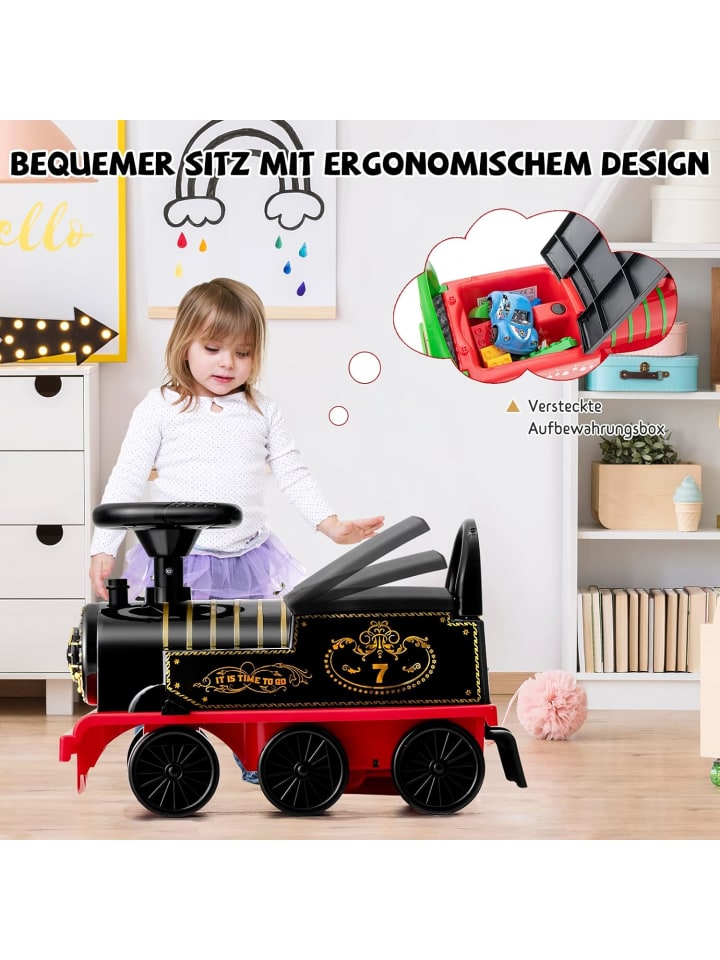 COSTWAY Aufsitz Lokomotive mit Bahn in Schwarz günstig kaufen onesize