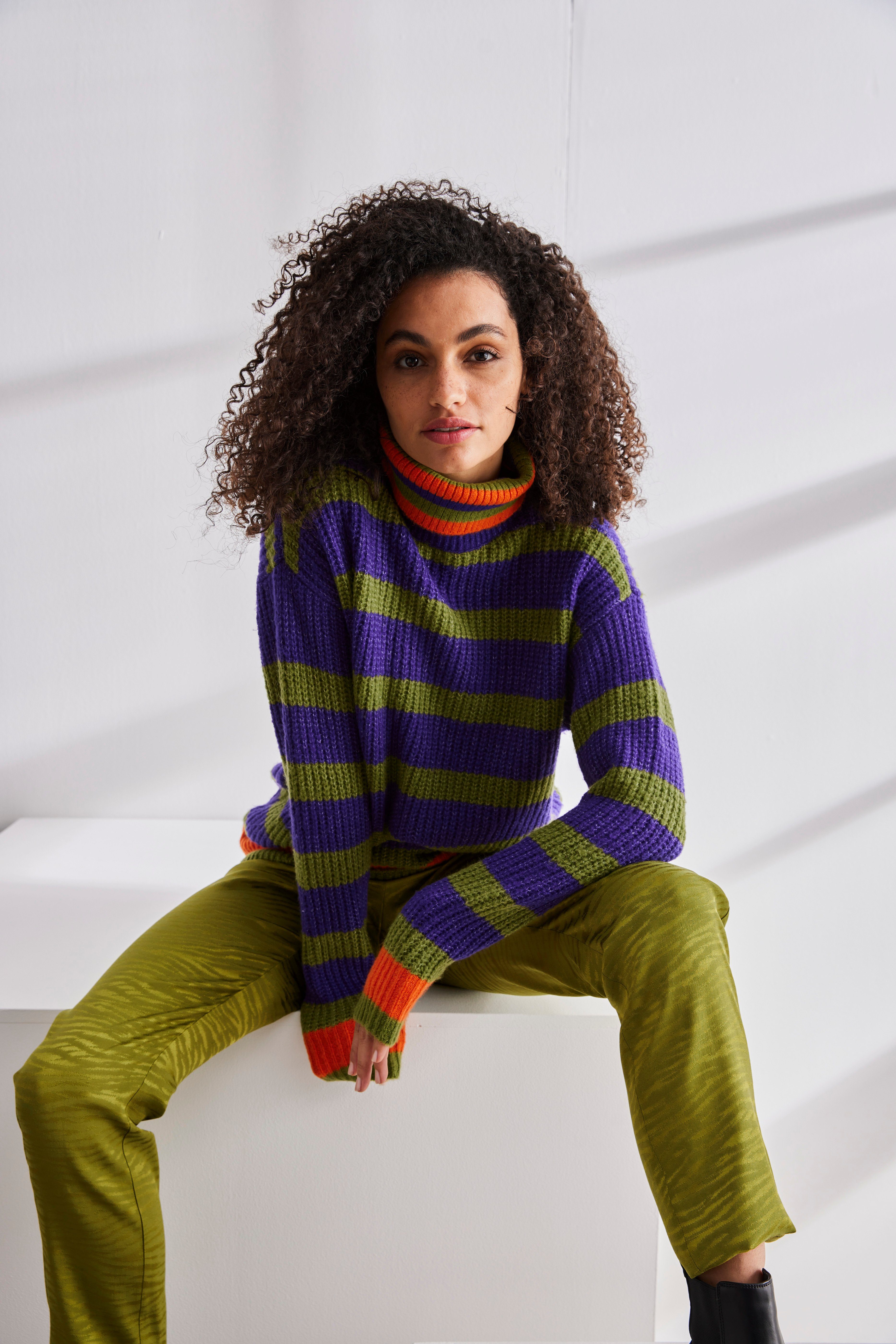 Aniston CASUAL Strickpullover im farbenfrohem Streifen-Dessin
