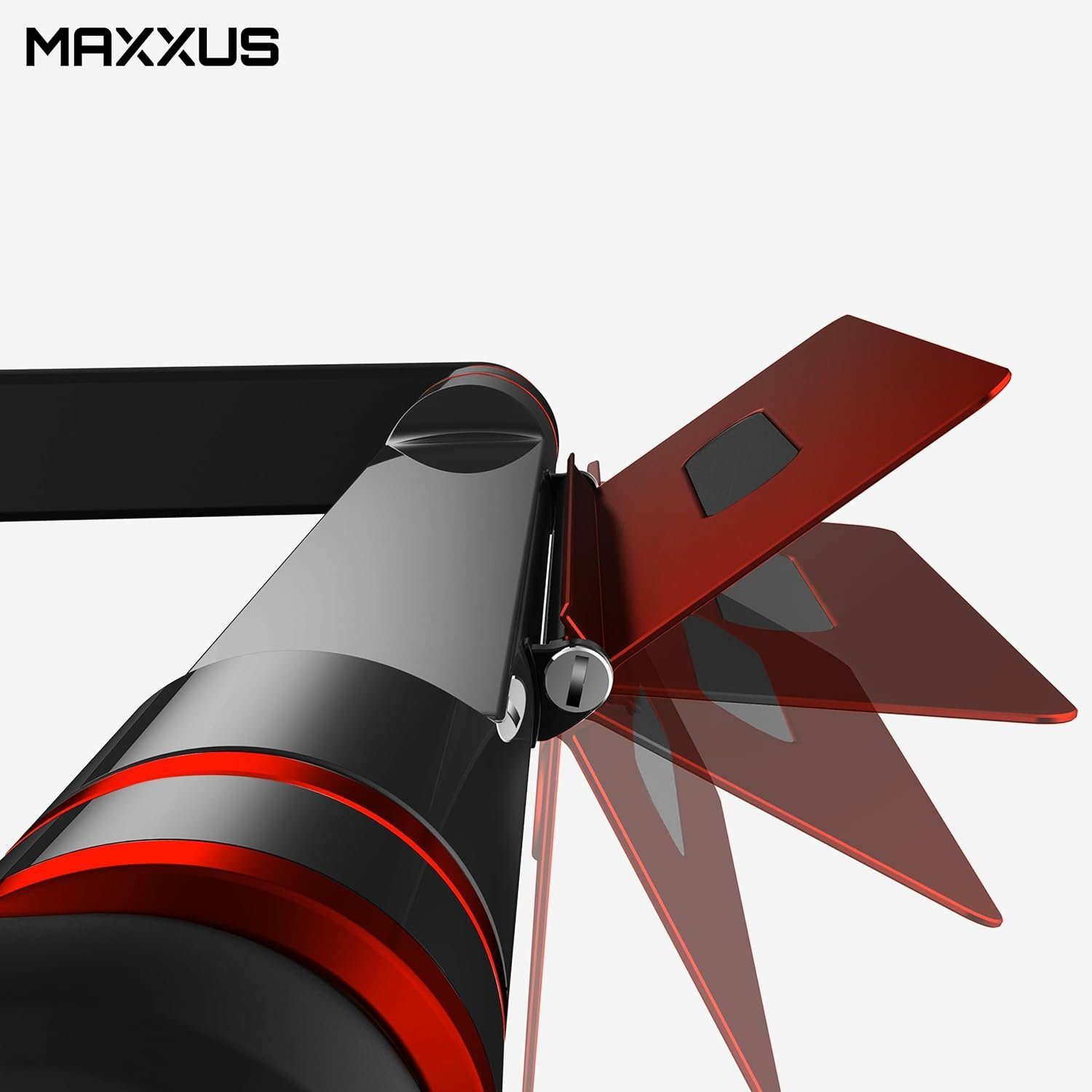 MAXXUS Laufband (Halterung, Rot/Silber/Bronze - Fitnessgerät für Zuhause, Büro, Trainin), Elektrisch 2 PS, 12 km/h, Klappbar, Lauffläche 125x45cm, mit Bluetooth