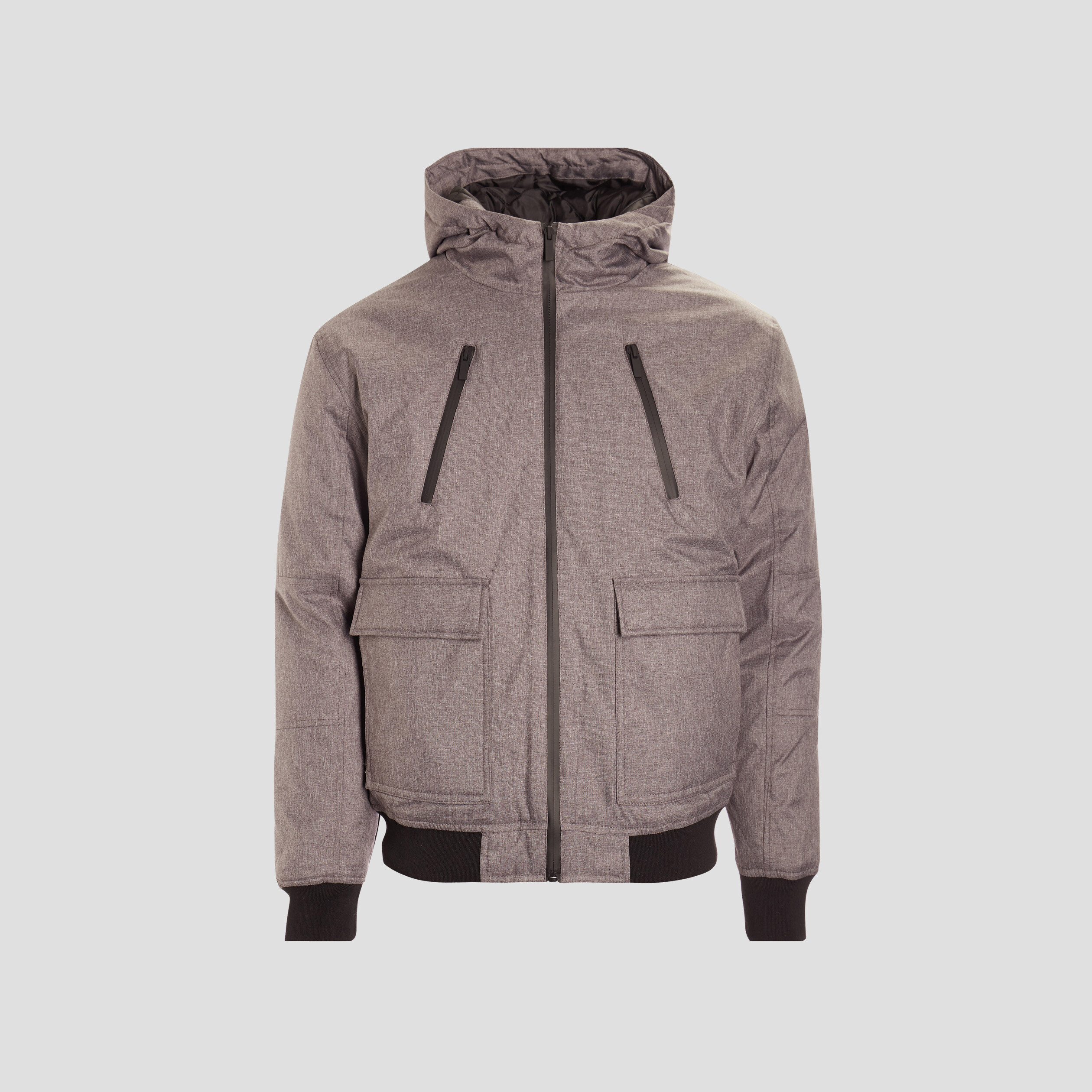 Blouson droit à capuche gris homme | La Halle