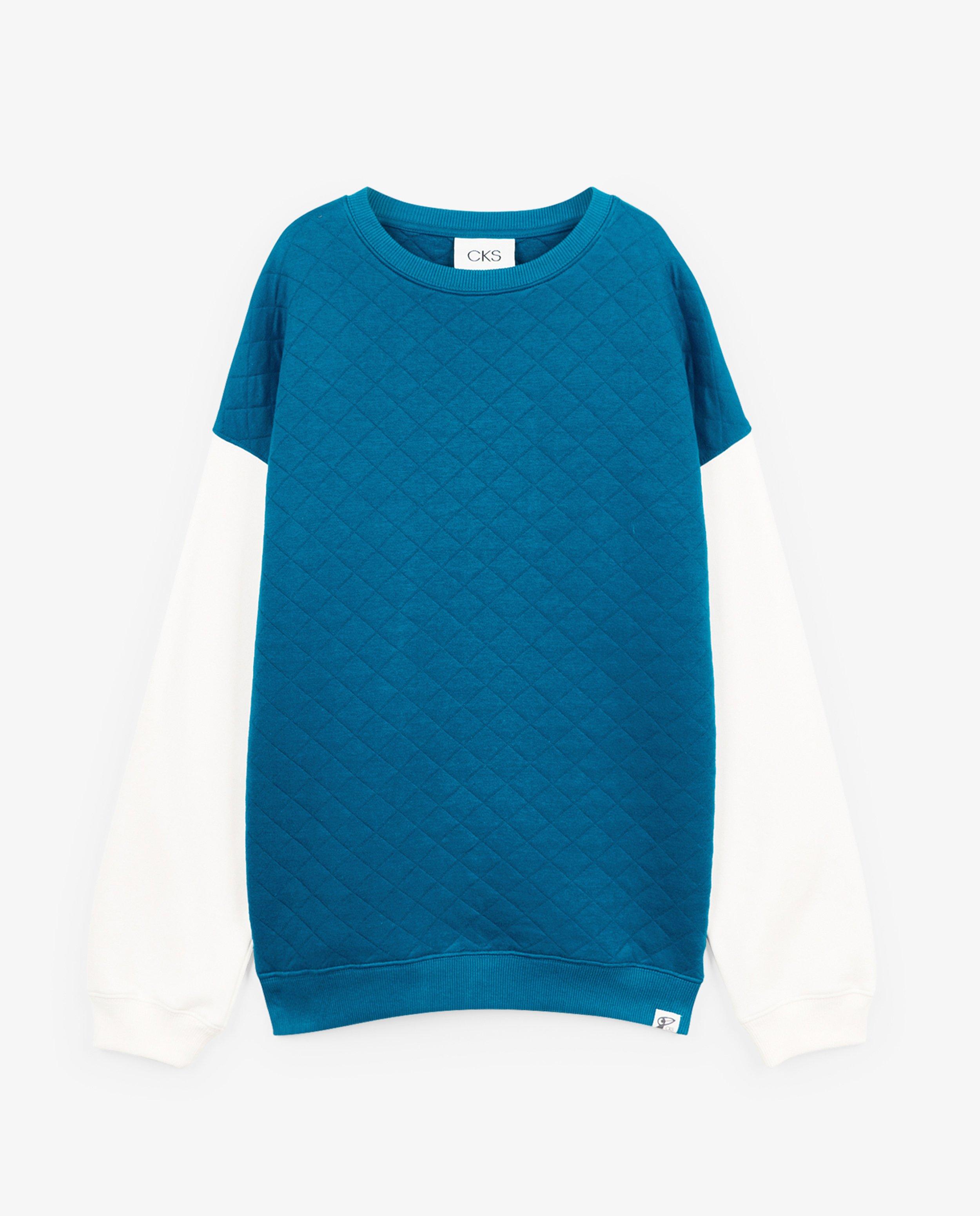 Maglione CKS con motivo trapuntato blu