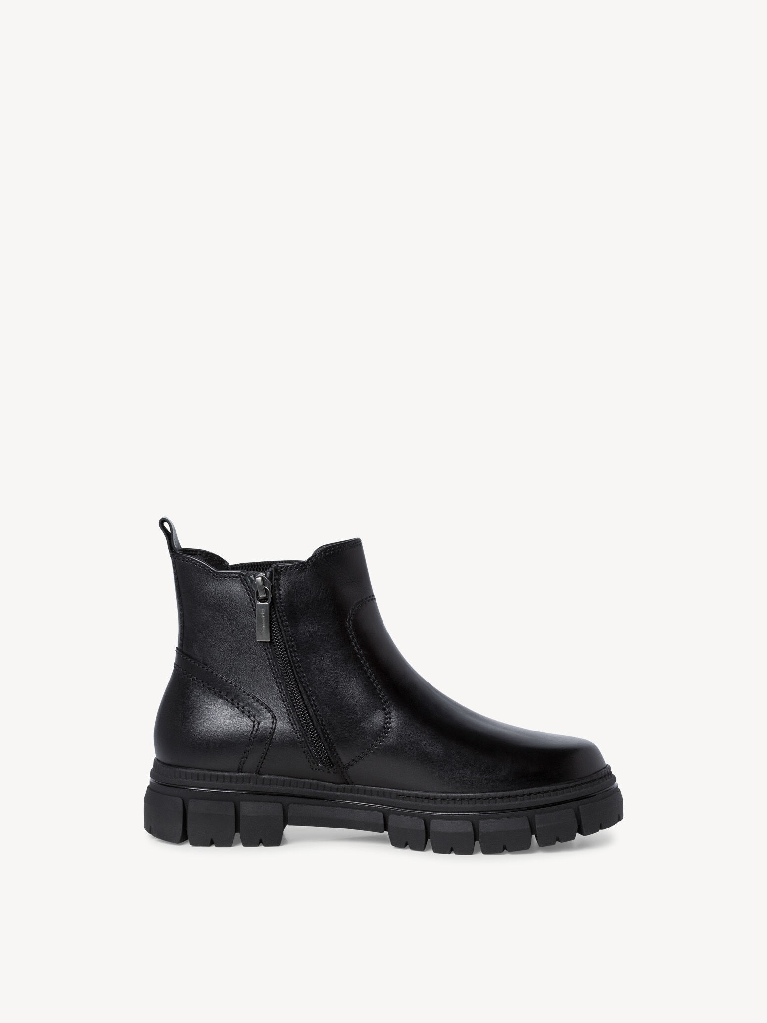 Bottine Chelsea en cuir - noir