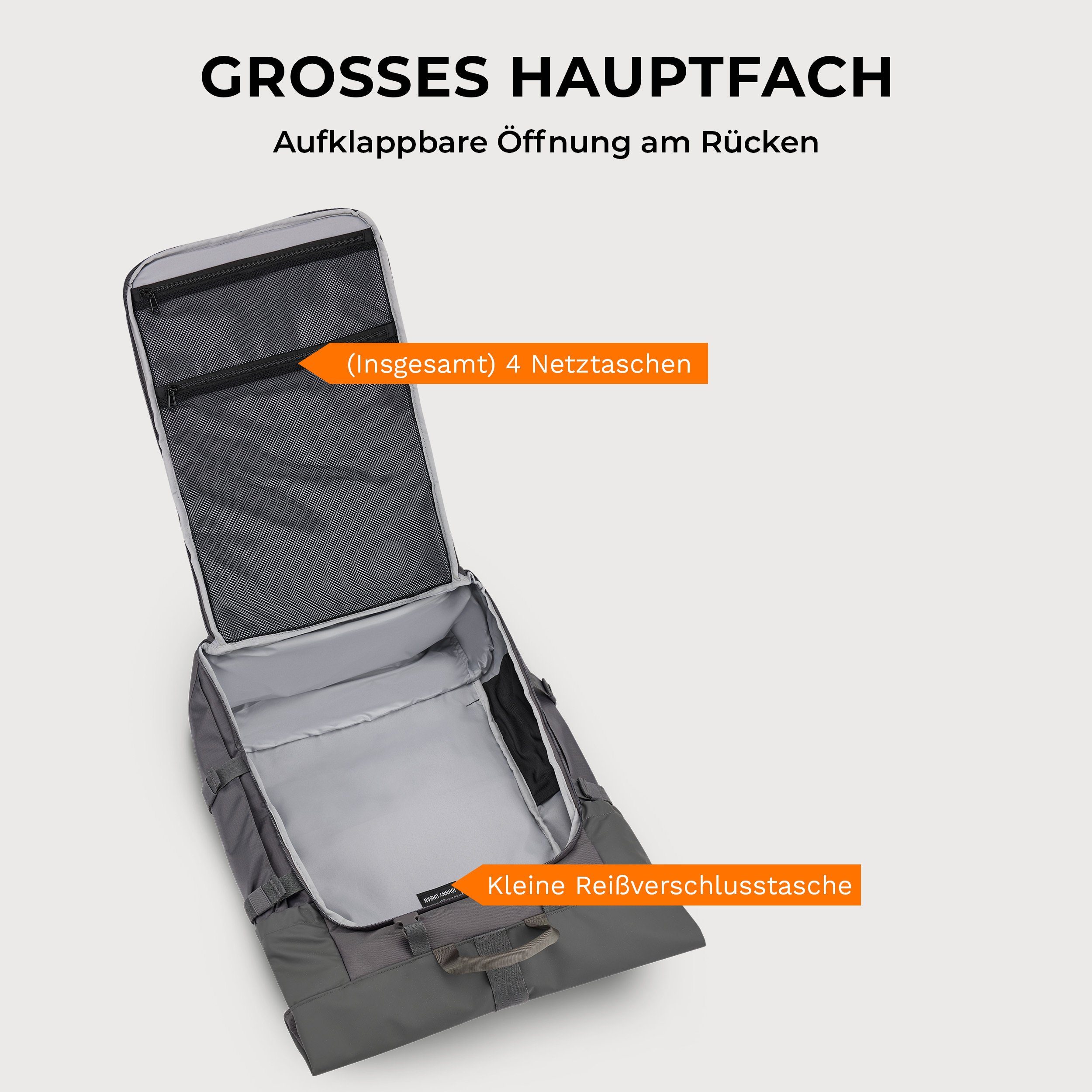 Johnny Urban Reiserucksack Travel Allen XL, Flexible Größe, mit Hüftgurt, Wasserabweisend