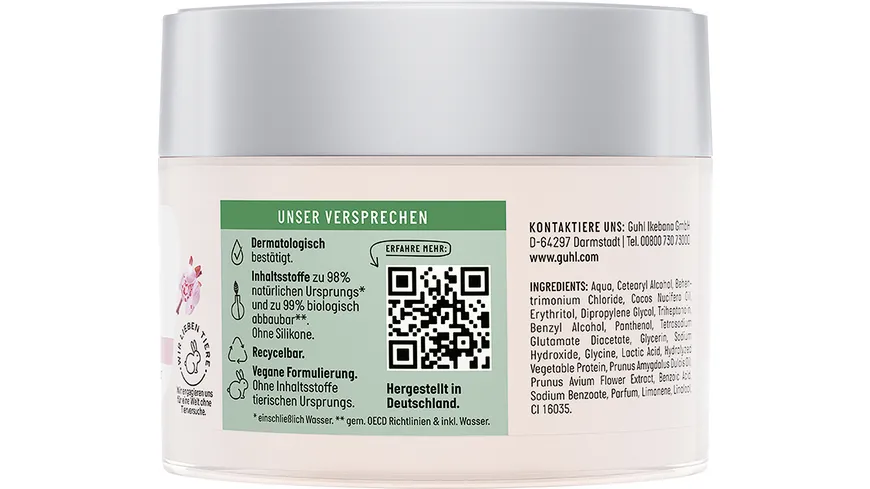 GUHL TIEFEN AUFBAU Intensiv Reparatur Kur für strapaziertes 250 ml