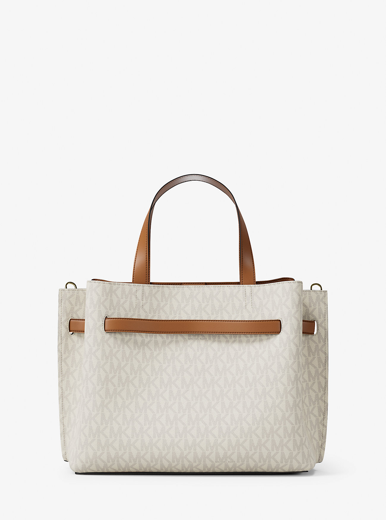 Średniej wielkości torba Emilia Signature Logo Satchel – WANILIA/ŻOŁĄDŹ