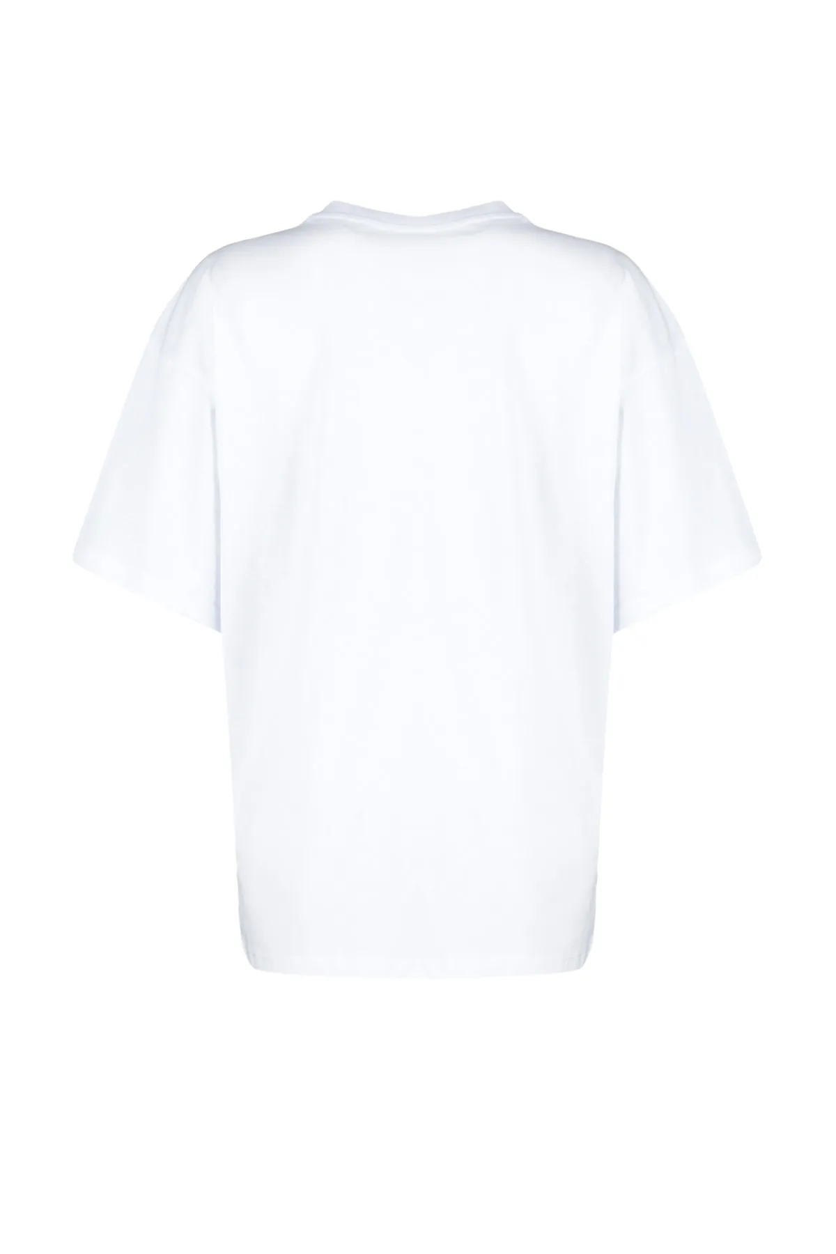 Trendyol Collection  Weißes Premium-Strick-T-Shirt mit Rundhalsausschnitt in Übergröße/weiter Passform aus 100 % Baumwolle TWOSS23TS00040