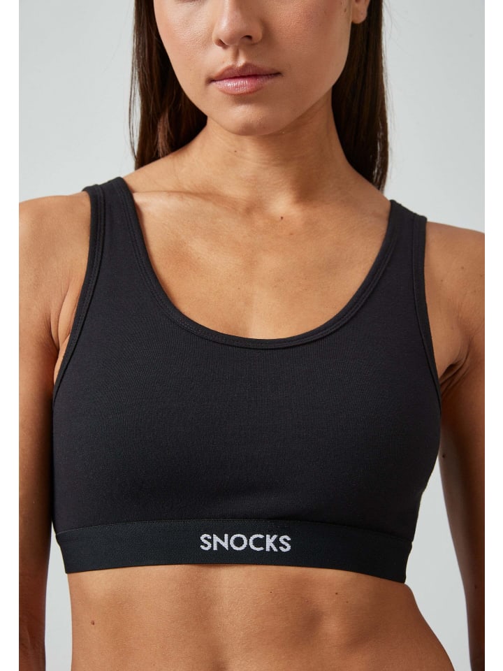 SNOCKS Soft BH aus Bio-Baumwolle 1 Stück in Schwarz günstig kaufen