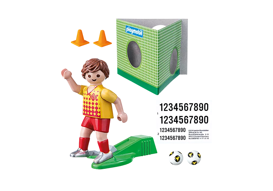Fu&szlig;ballspieler mit Torwand