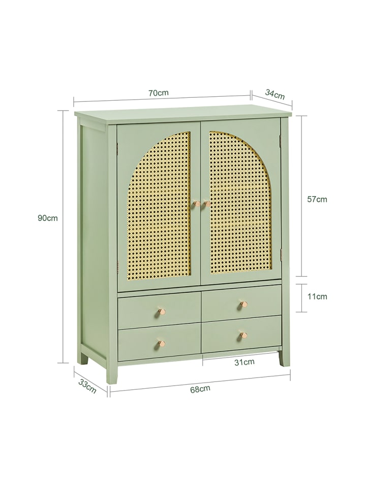SoBuy Schuhschrank in Grün - (B)70 x (H)90 x (T)34cm günstig kaufen onesize