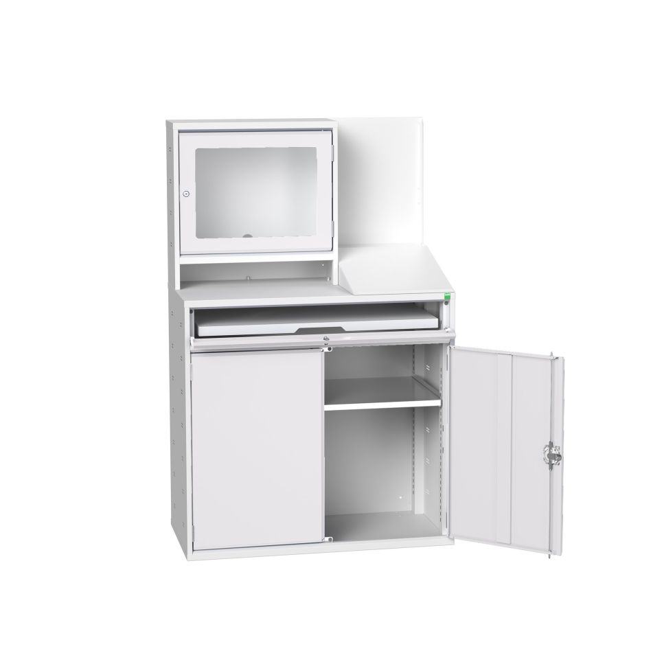 Bott 16928022.16 Verso računalni ormar 1050x550x1650mm 1 polica 1 ladica 2 vrata RAL 7035