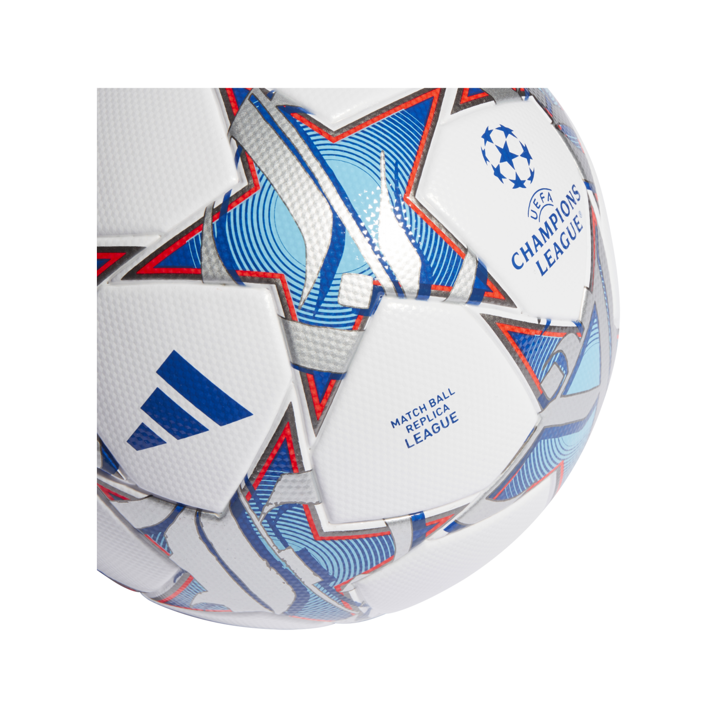 adidas UCL League Trainingsball Weiss Silber Blau