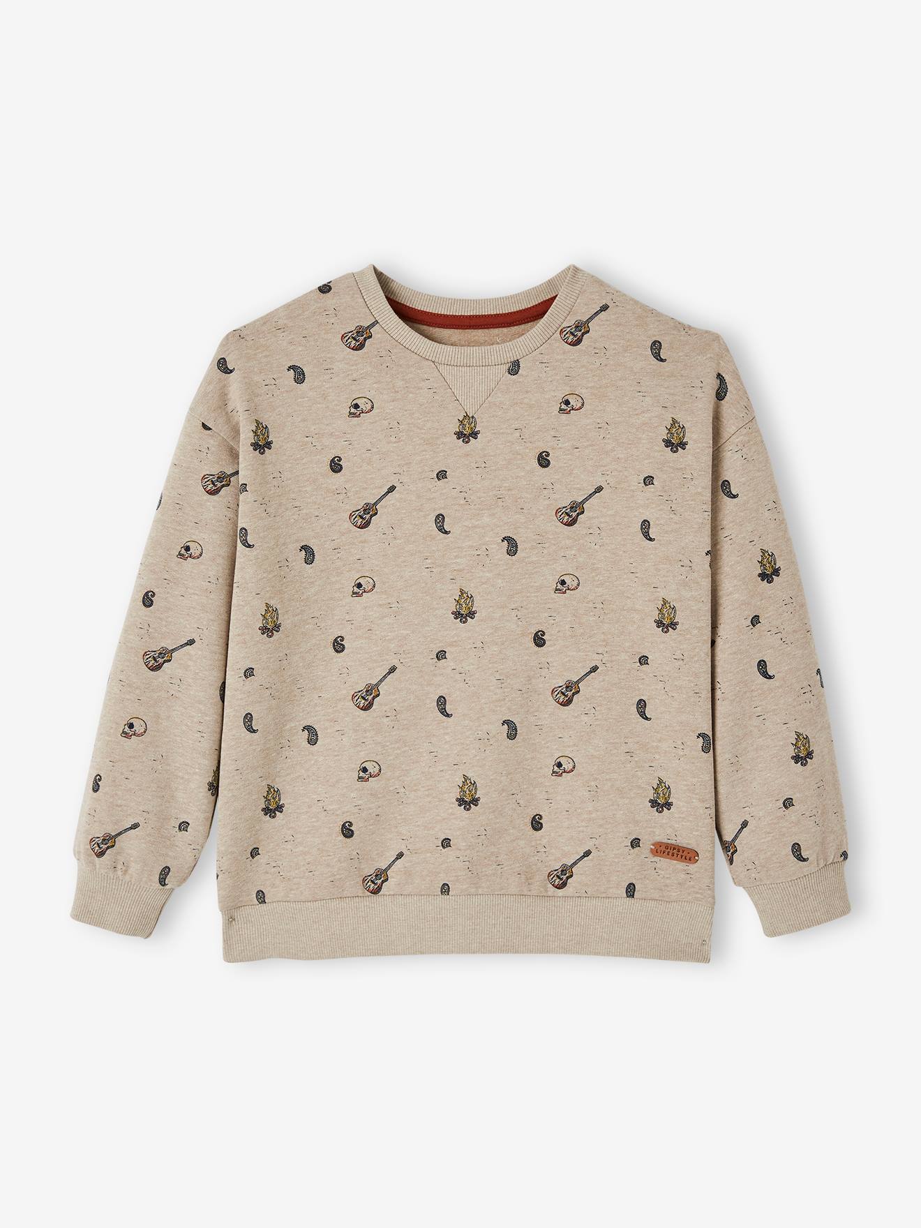 Sweat col rond motifs 