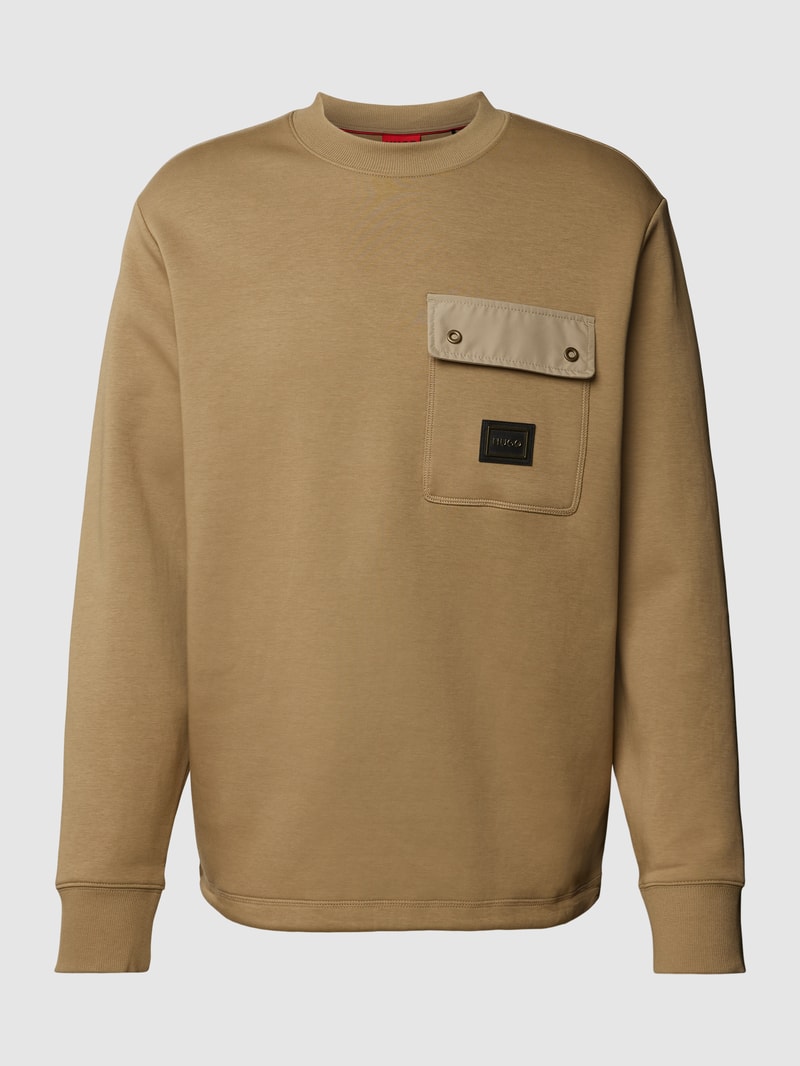 Sweatshirt mit Brusttasche Modell 'Dhaluli' in camel