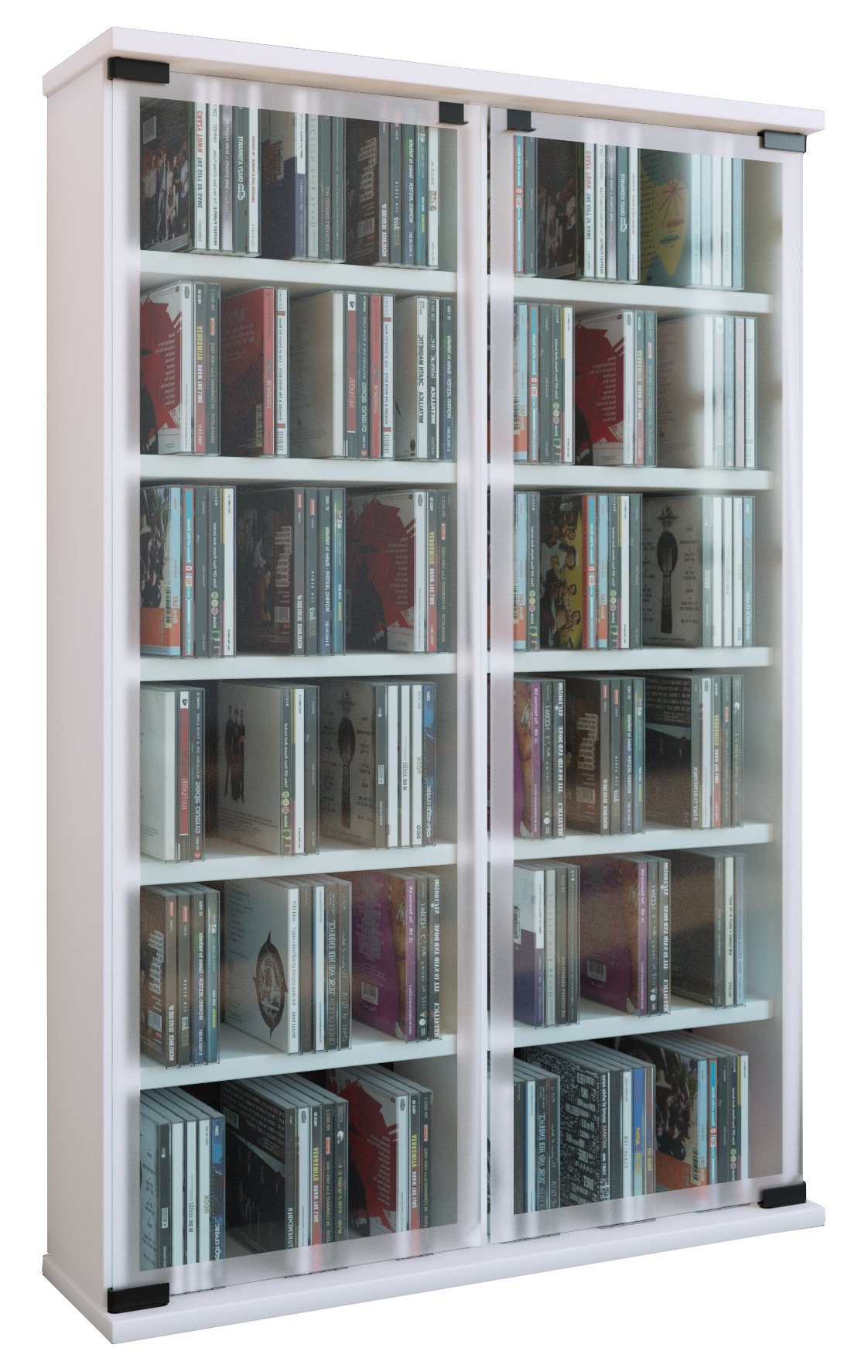 VCM CD-Regal Holz CD DVD Stand Regal Schrank Galerie Glastür, 1-tlg.
