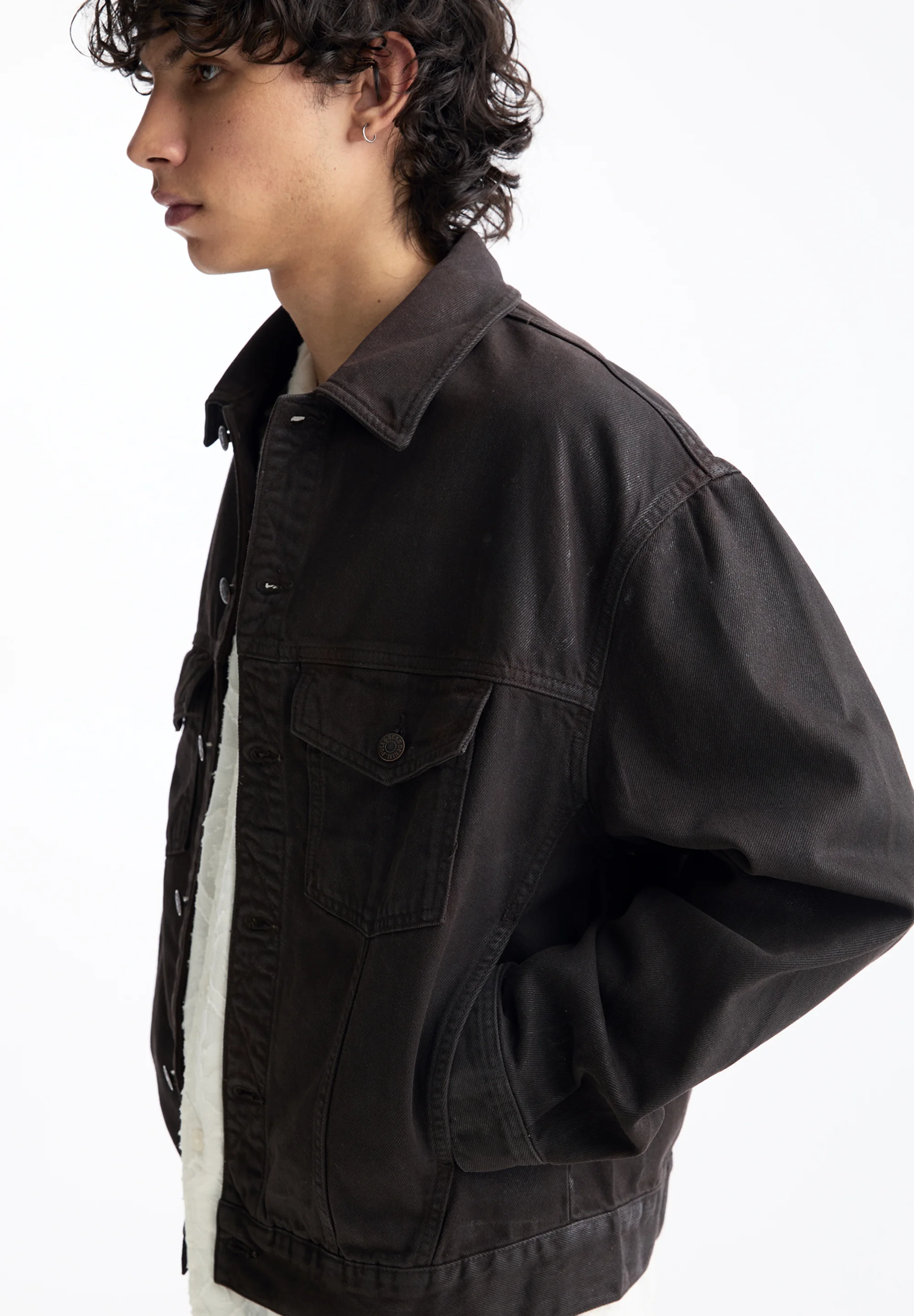 PULL&BEAR ACABADO ENCERADO - Chaqueta vaquera