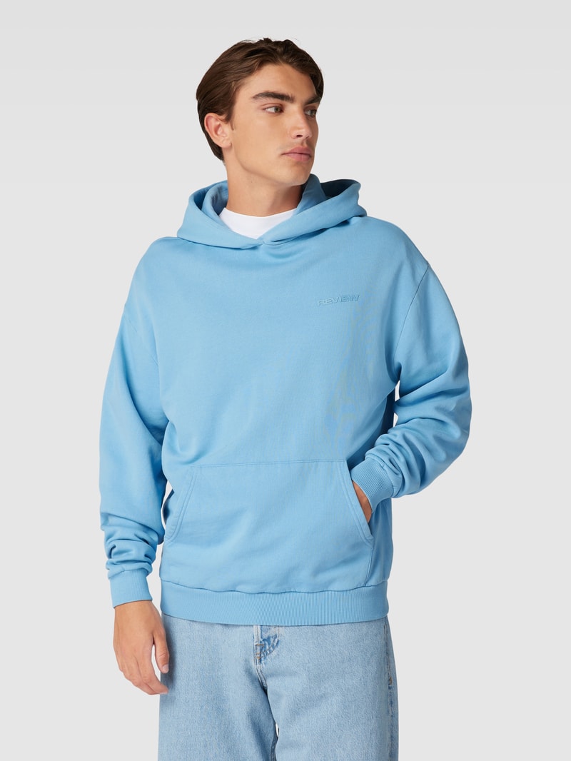 Hoodie mit Label-Print in hellblau