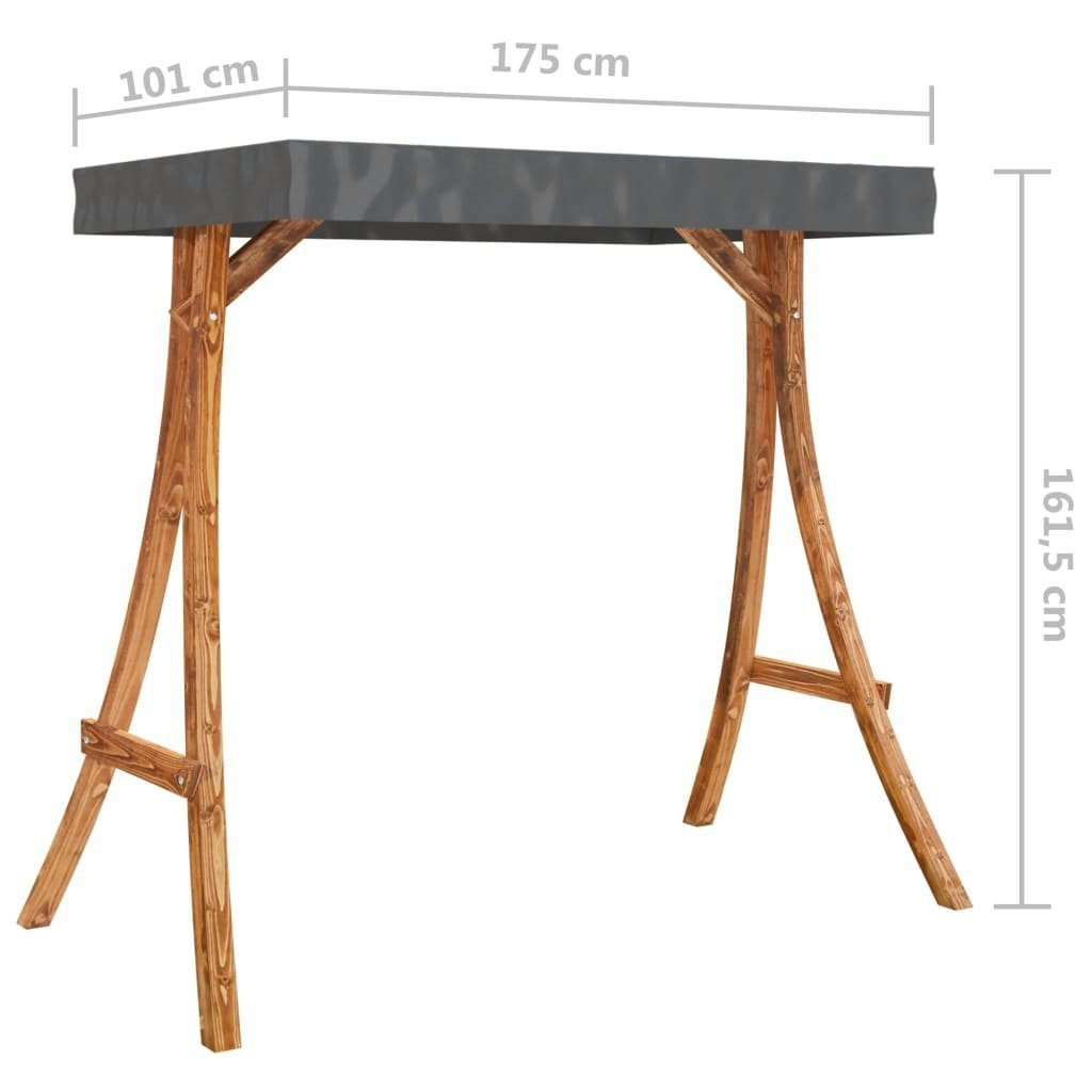 vidaXL Hollywoodschaukel Schaukelgestell mit Dach Anthrazit Bugholz mit Teak-Finish Holz