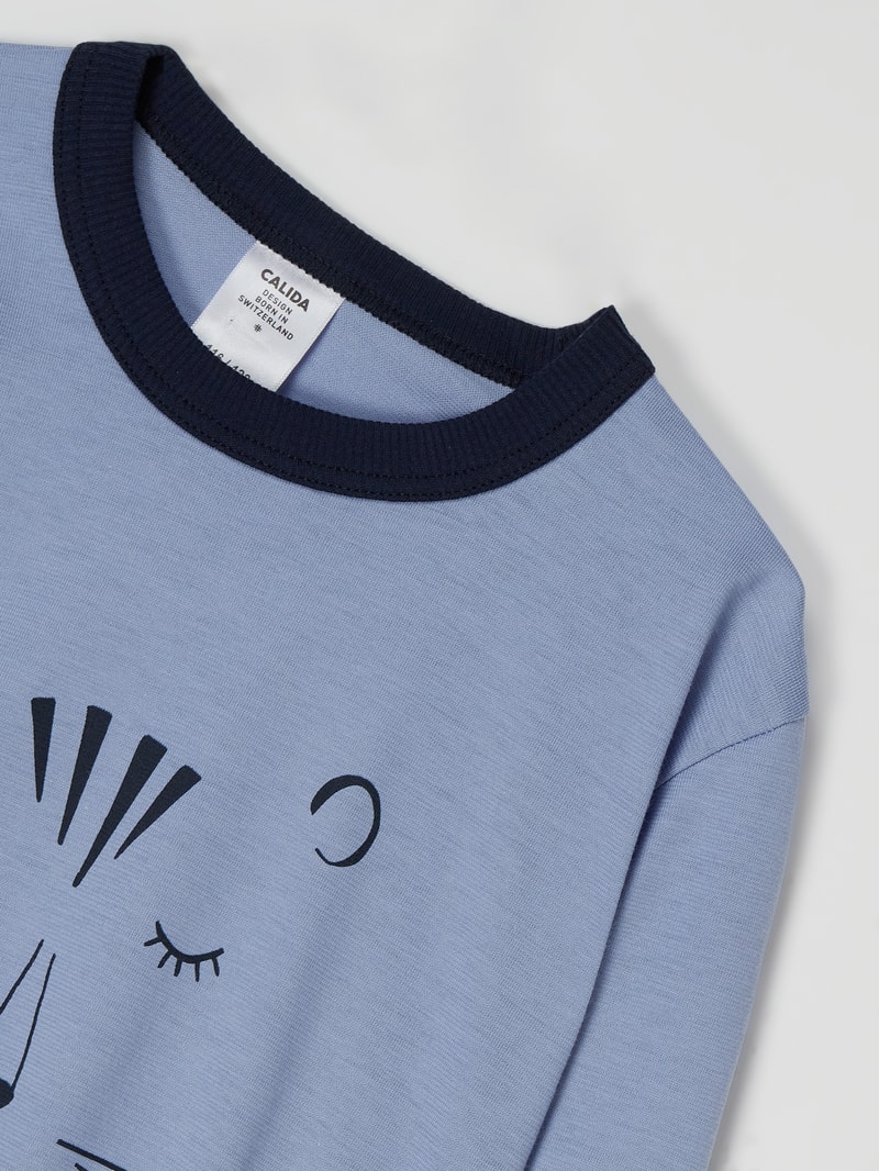 Pyjama mit Print in blau
