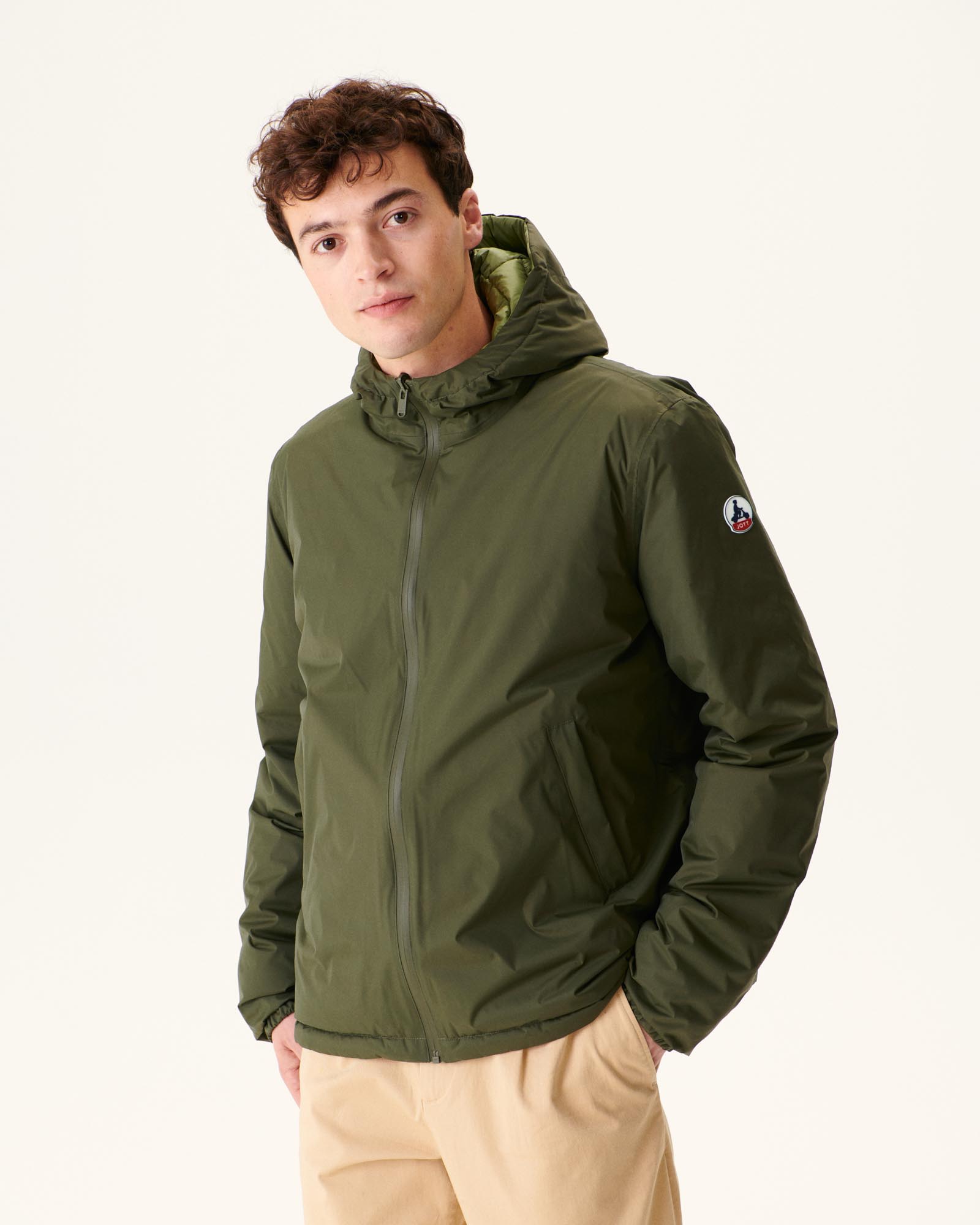 Doudoune réversible à capuche Army/Kaki clair Bergen