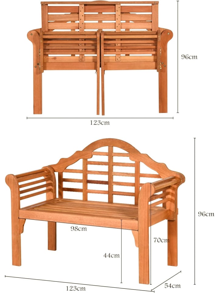 COSTWAY Gartenbank klappbar 2-Sitzer in Hellbraun günstig kaufen onesize