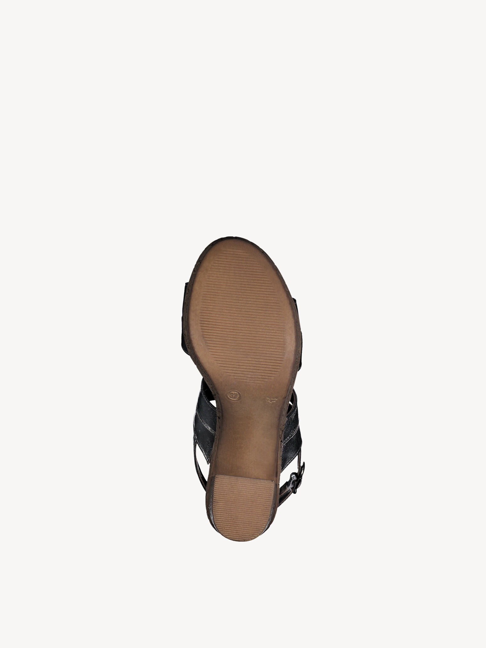 Sandale à talon en cuir - métallique