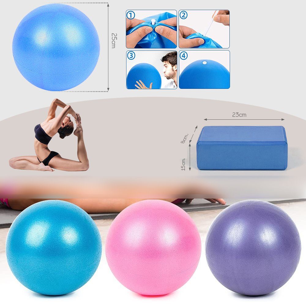 Fokelyi Yogamatte 5 Stück Anfänger Yoga Starter Set dicke,Yogamatten-Sets und Sets