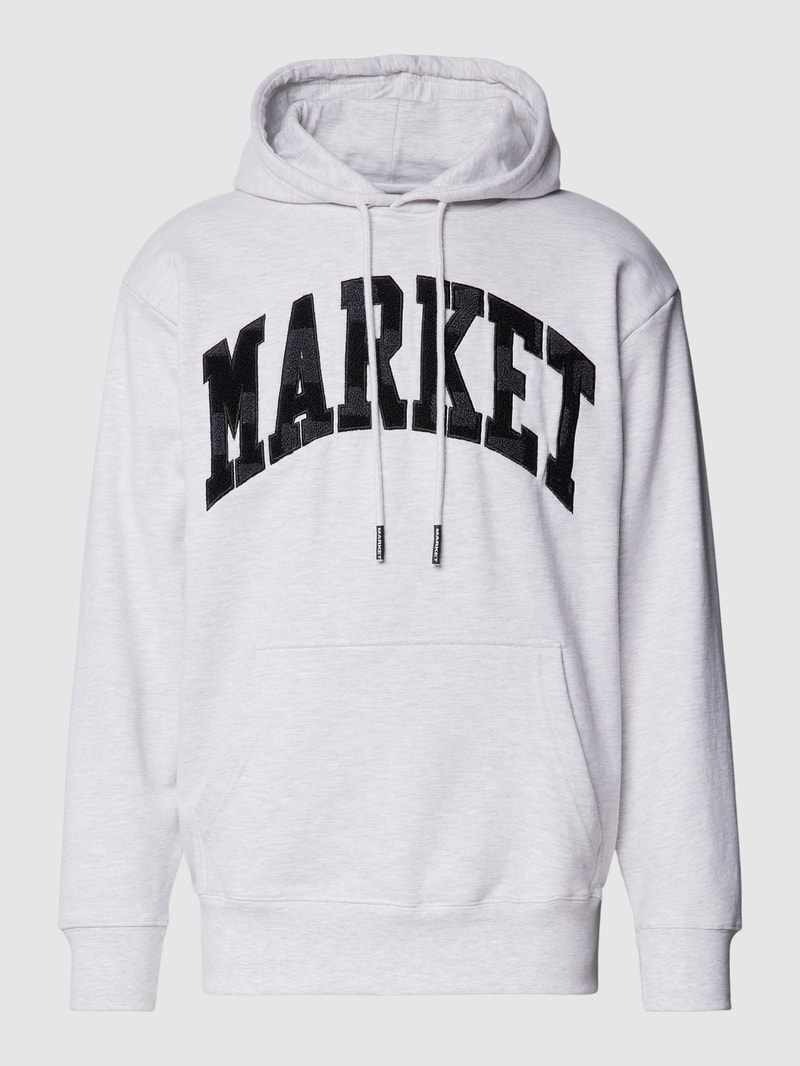 Hoodie mit Label-Stitching Modell 'CHESS' in hellgrau