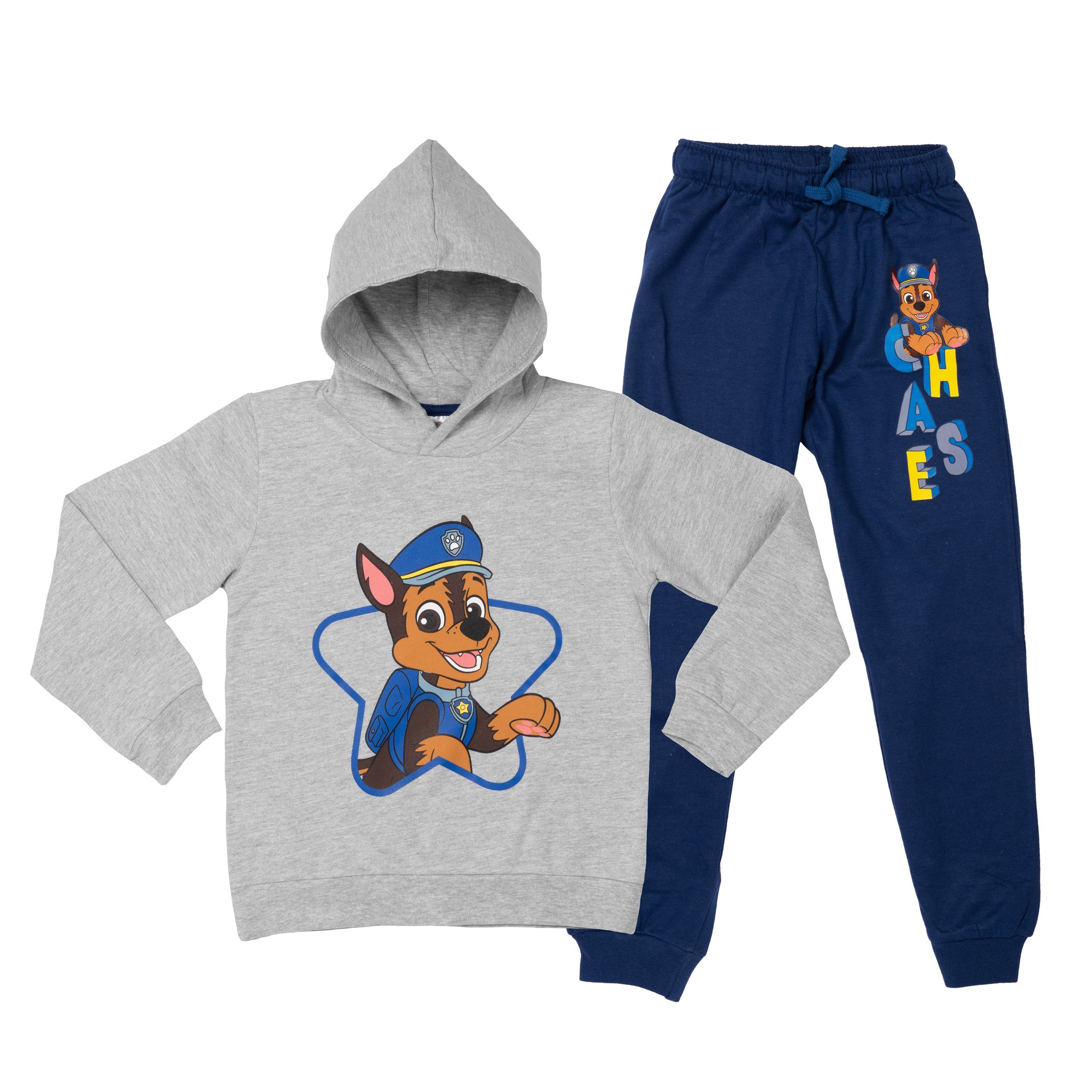 United Labels® Jogginganzug Paw Patrol Jogginganzug für Jungen - Chase Grau/Blau