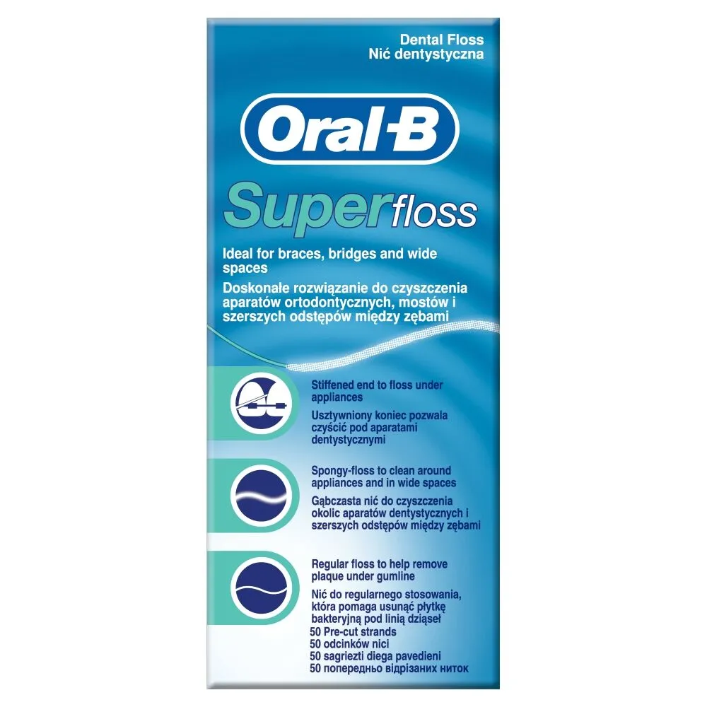 Oral-B Super Floss til broer 50 sektioner