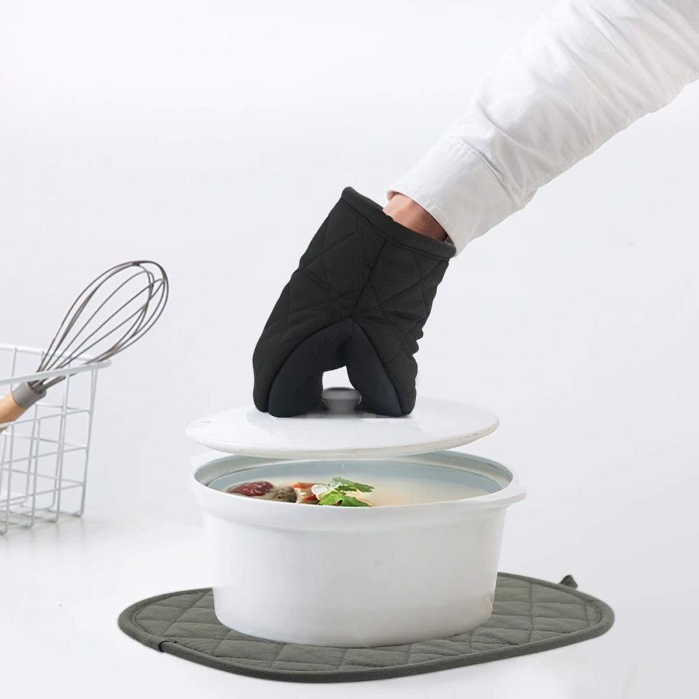 Bizaical Topfhandschuhe Ofenhandschuhe Topflappen Set Hitzebeständig rutschfeste: 2er Set