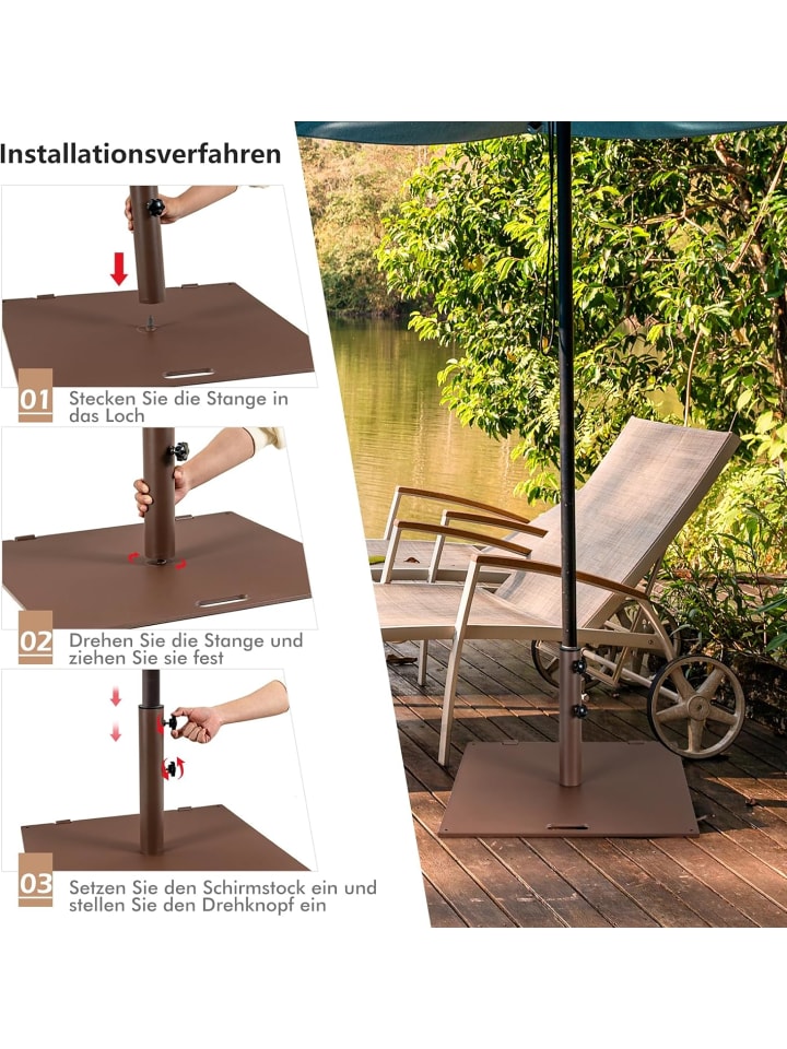 COSTWAY Sonnenschirmständer 21,5 kg in Braun günstig kaufen onesize