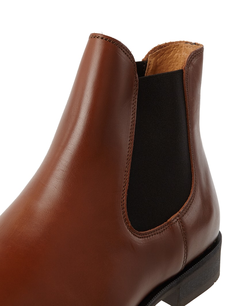 Chelsea Boots aus Glattleder in mittelbraun