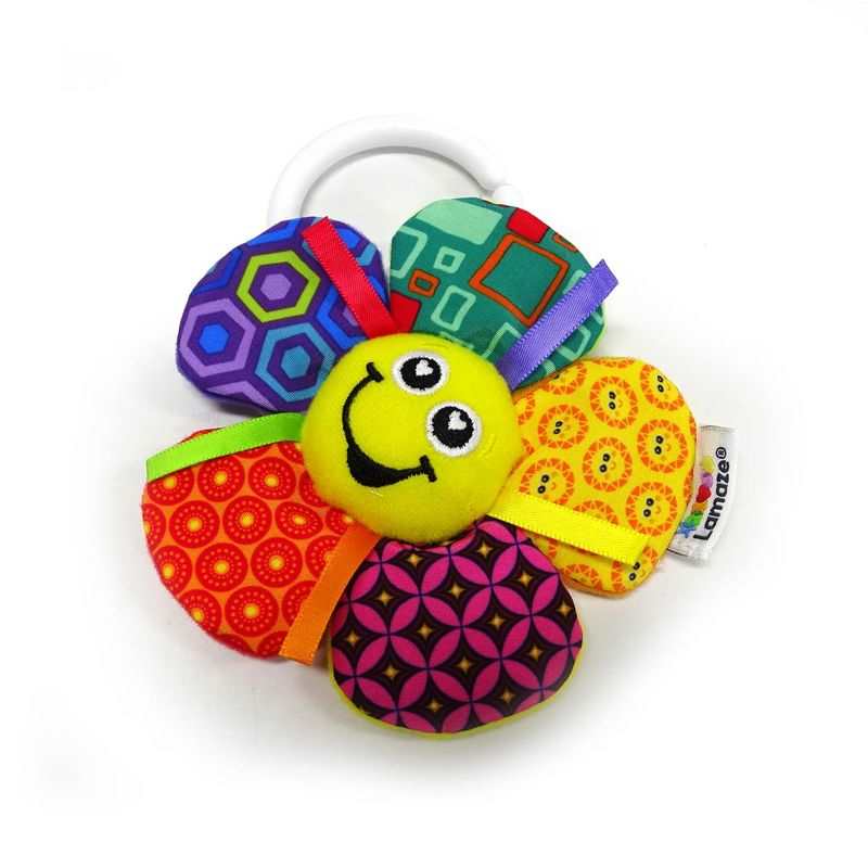 Hochet Mini clip fleur en tissu Lamaze