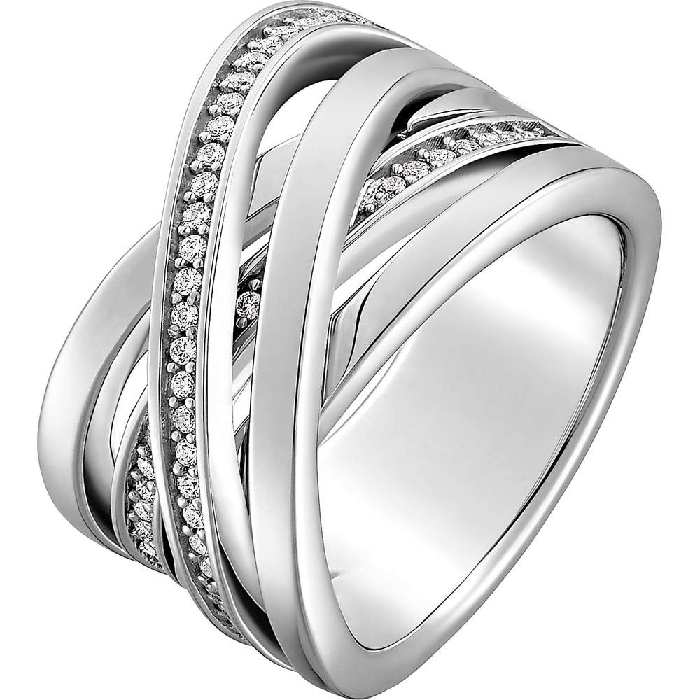 Jette Bague pour femme 925 Argent rhodié argent Bague