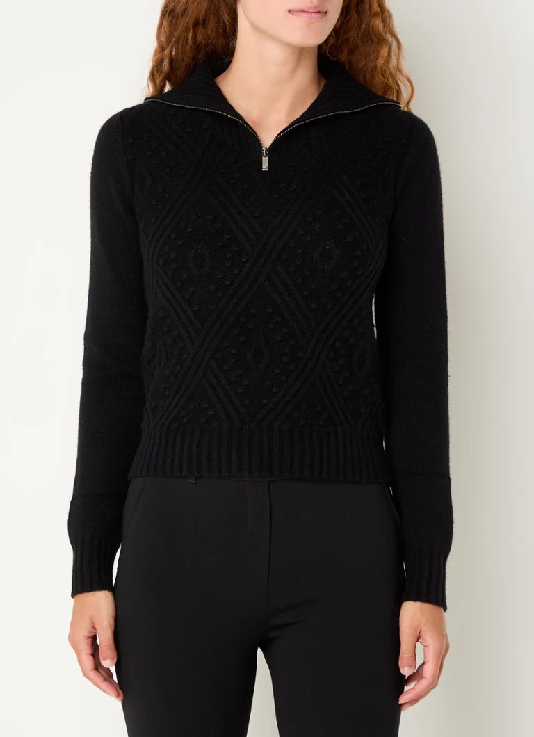 Pulover MaxMara Etra din tricot împletit cu inserții de cașmir.