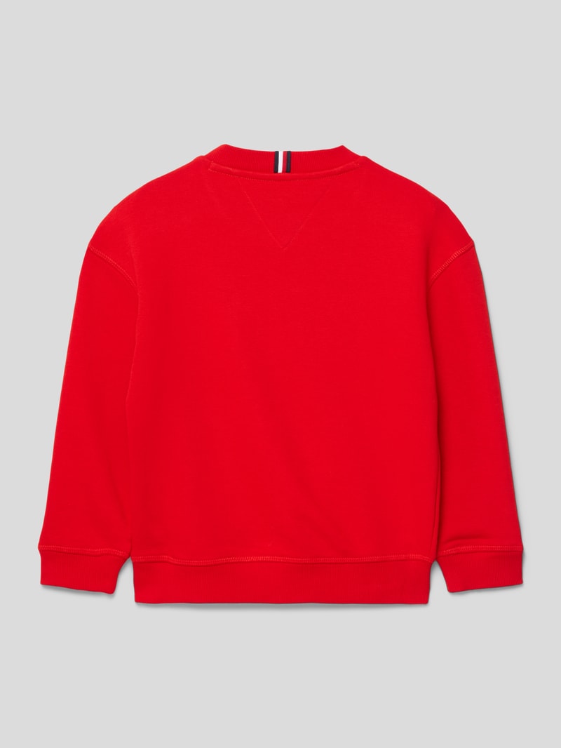 Sweatshirt mit Label-Stitching in rot