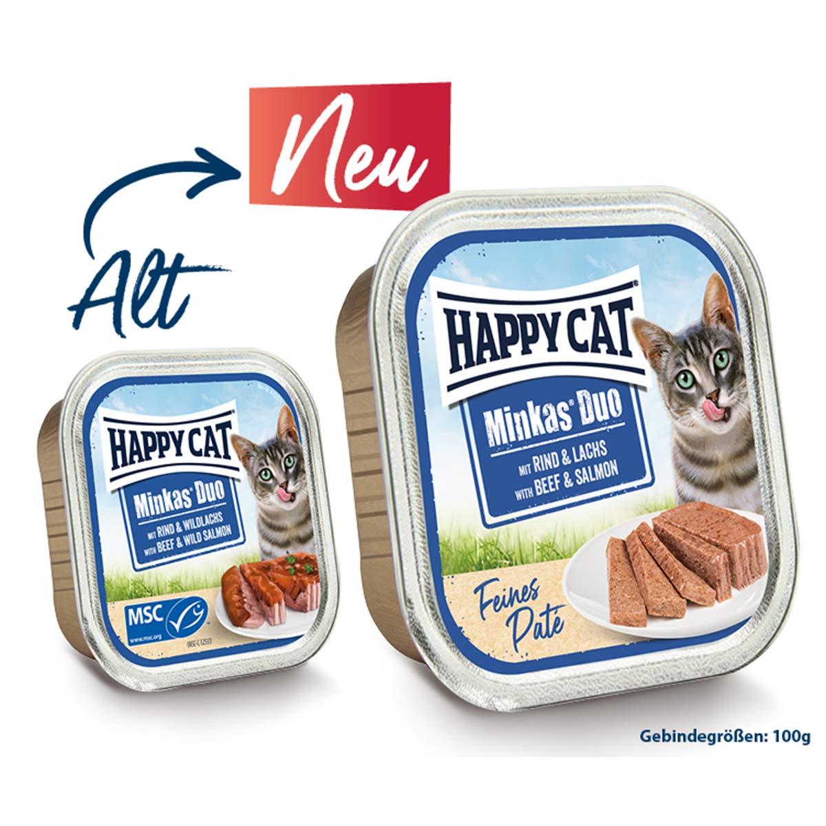 Happy Cat Minkas Duo Rind & Lachs Paté kaufen bei ZooRoyal