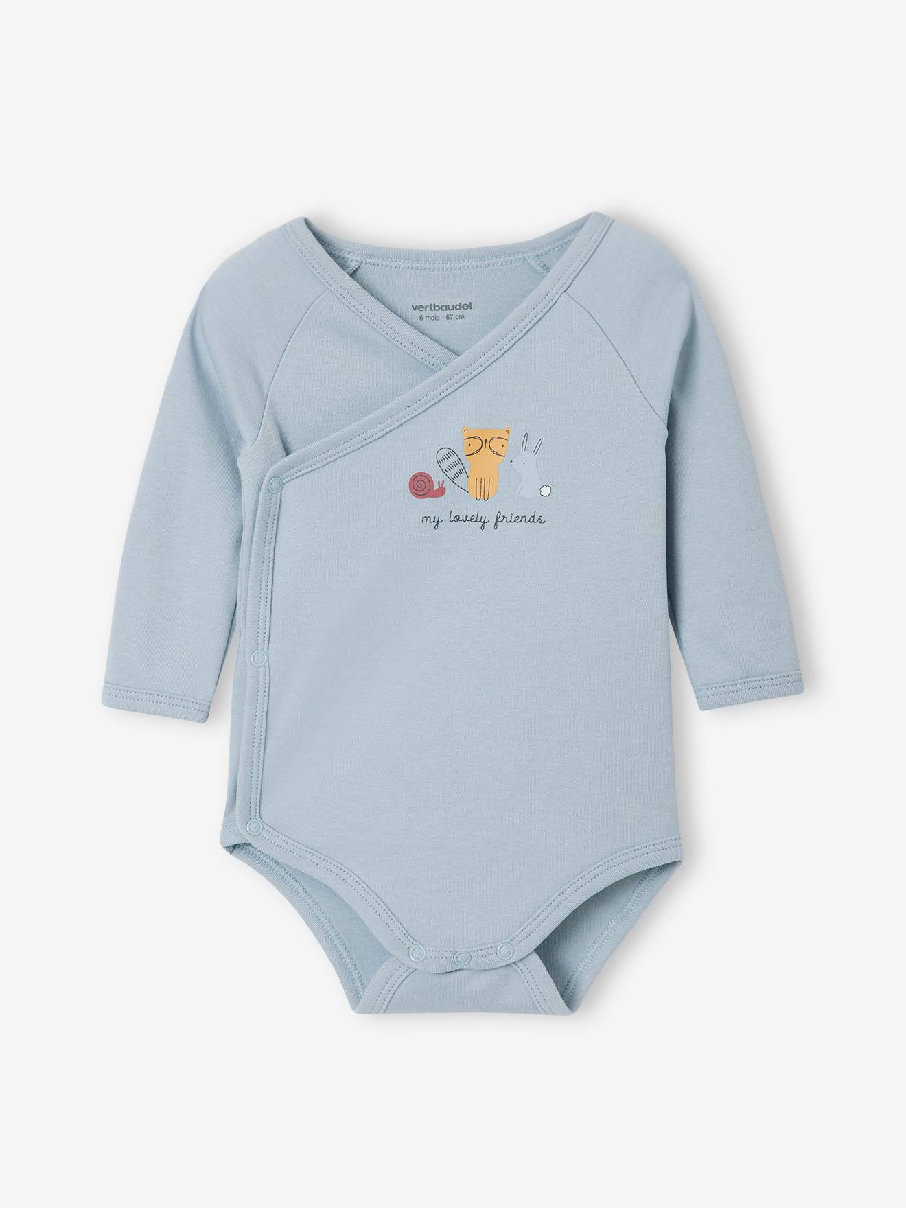 Vertbaudet 5er-Pack Baby Wickelbodys Oeko-Tex - himmelblau