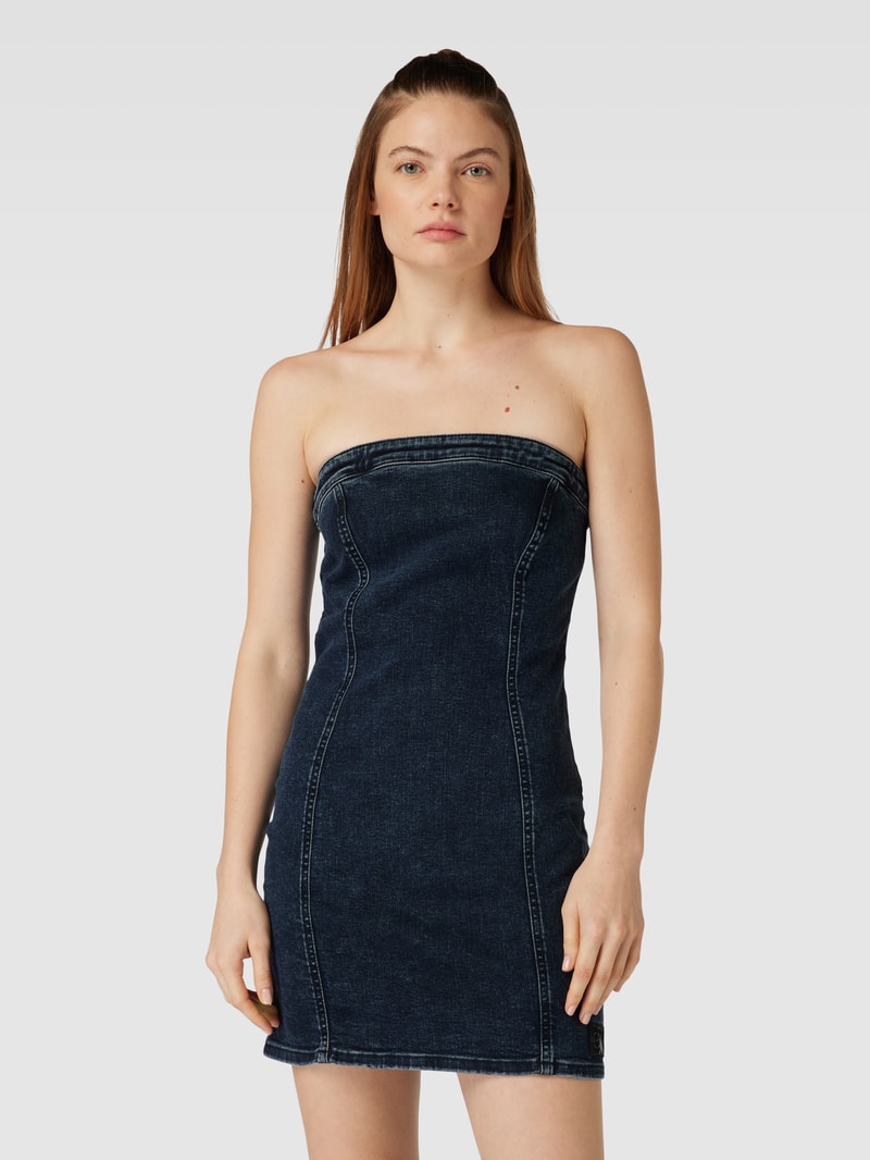 Jeanskleid mit Ziernähten in jeans