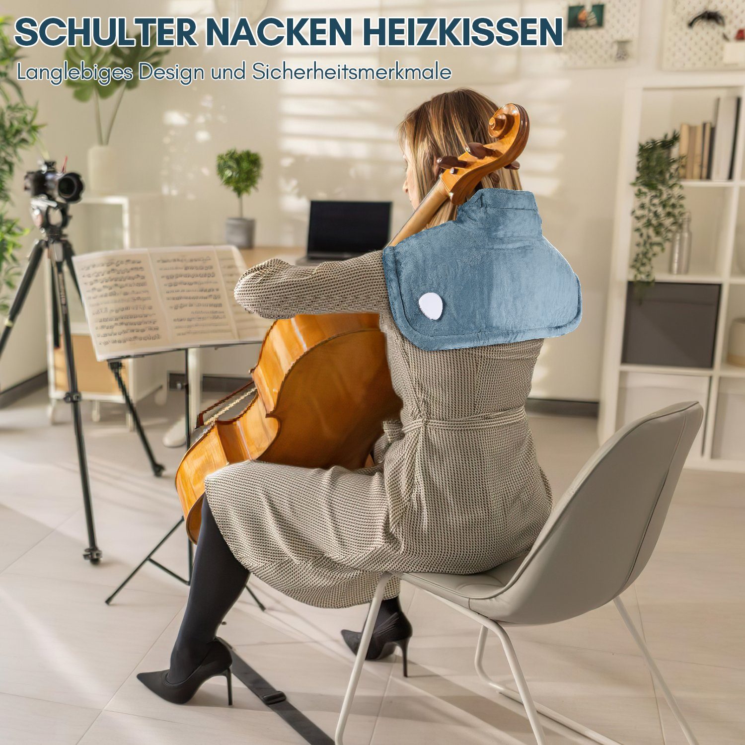 Gimisgu Heizkissen Elektrisch Wärmekissen Nacken Rücken Schulter Heizdecke Dunkelgrau