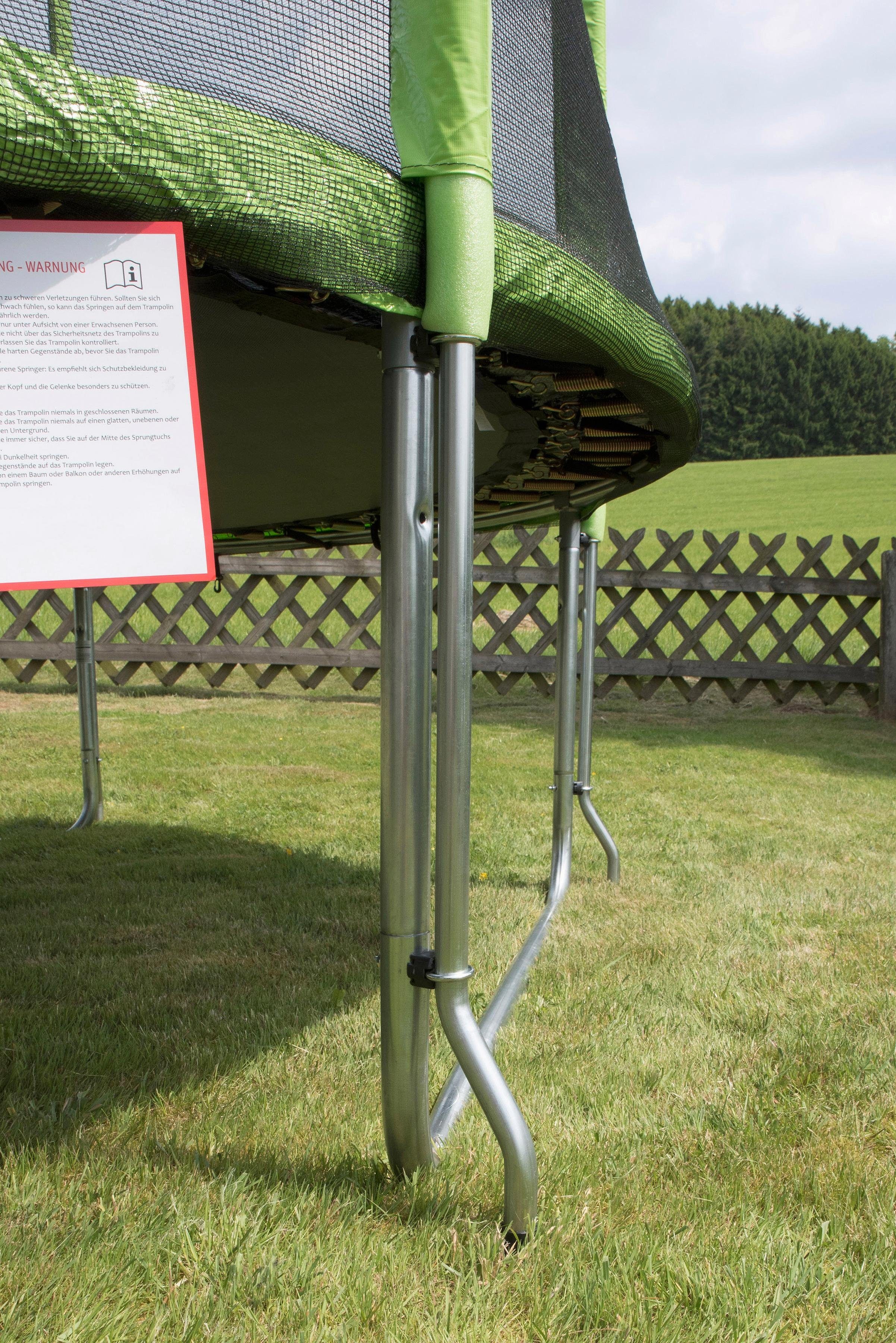 STAMM SPORTS Gartentrampolin SS-GT, Ø 366 cm, (3), Anti-Roll-Over-Schutz, farbig verkleidete Netzpfosten